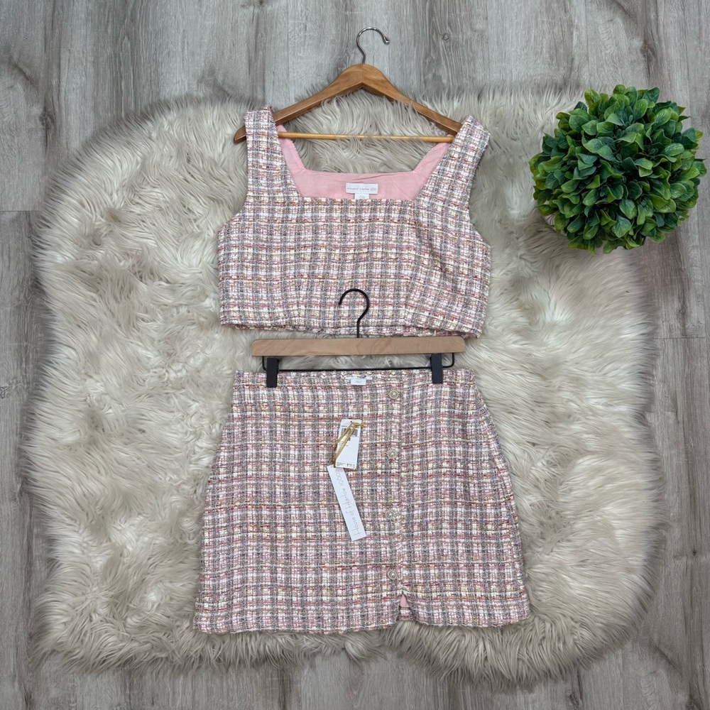 House of Harlow‎ Pixie Dust Tweed Skirt and Top Set - Picture 6 of 8